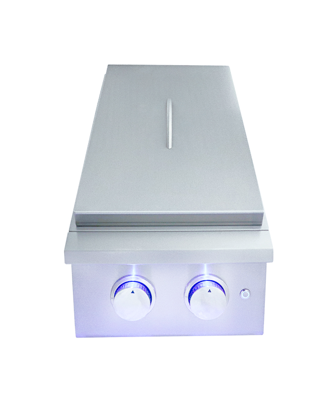 The Premier Series Double Side Burner with LED Lights BBQ GRILL CG Products   