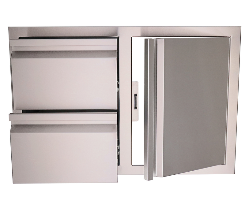The Valiant Series Double Drawer w/ Door Combo BBQ GRILL CG Products   
