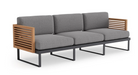 Monterey 3 Seater Sofa Outdoor Sofas New Age Cast Slate Aluminum Teak 