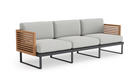 Monterey 3 Seater Sofa Outdoor Sofas New Age Cast Silver Aluminum Teak 