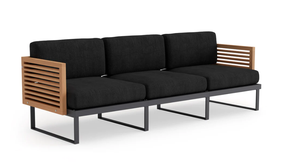 Monterey 3 Seater Sofa Outdoor Sofas New Age Loft Charcoal Aluminum Teak 