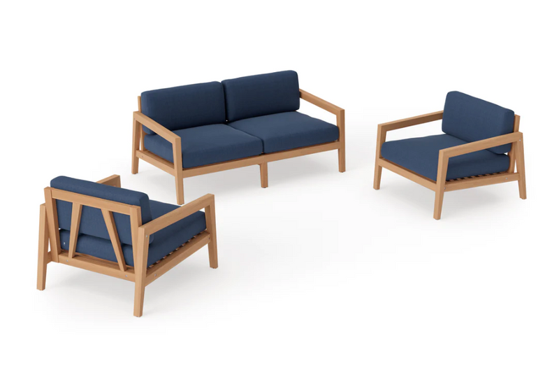 Rhodes 4 Seater Chat Set Outdoor Sofas New Age Spectrum Indigo Teak 