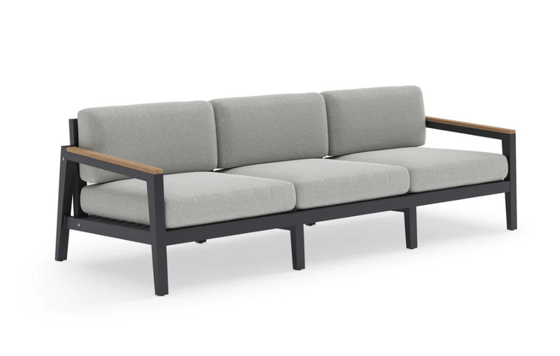 Rhodes 3 Seater Sofa Outdoor Sofas New Age Cast Silver Aluminum 