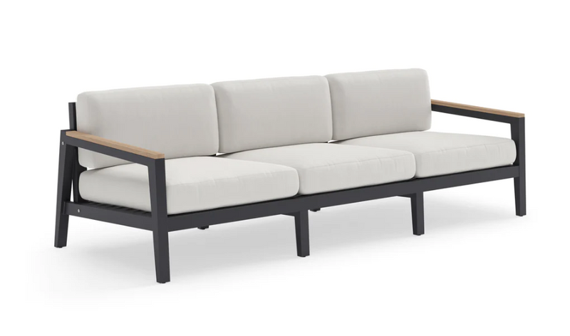 Rhodes 3 Seater Sofa Outdoor Sofas New Age Canvas Natural Aluminum 