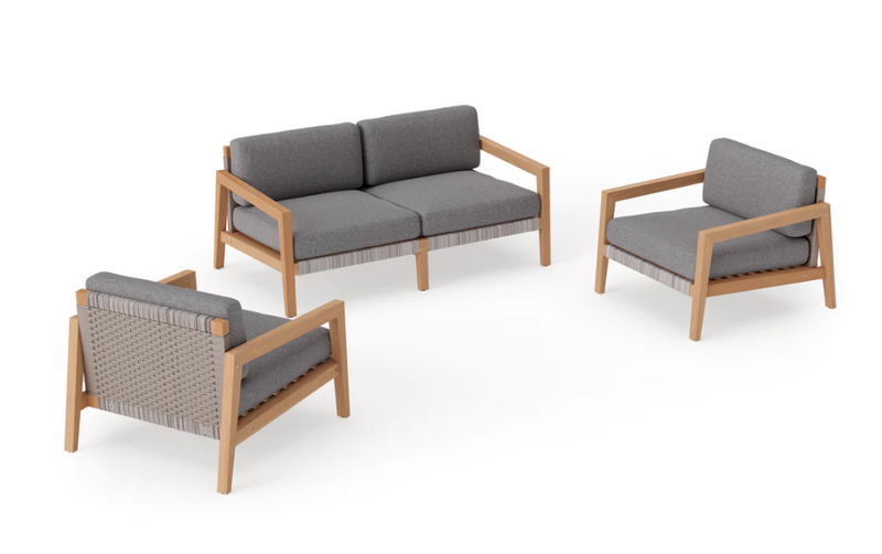 Lakeside 4 Seater Chat Set Outdoor Sofas New Age Cast Slate  