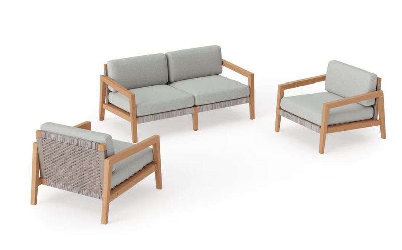 Lakeside 4 Seater Chat Set Outdoor Sofas New Age Cast Silver  