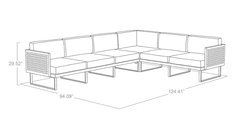 Monterey 6 Seater Sectional Outdoor Sofas New Age   