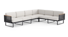 Monterey 6 Seater Sectional Outdoor Sofas New Age Canvas Natural Aluminum 