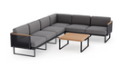 Monterey 6 Seater Sectional with Coffee Table Outdoor Sofas New Age Cast Slate Aluminum 