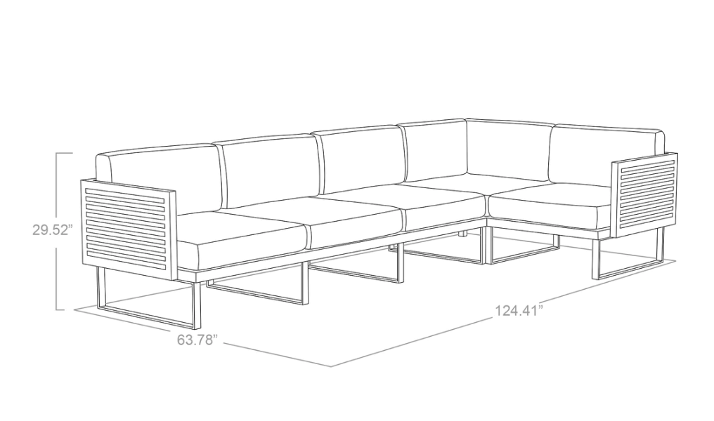 Monterey 5 Seater Sectional Outdoor Sofas New Age   