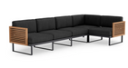 Monterey 5 Seater Sectional Outdoor Sofas New Age Loft Charcoal Aluminum Teak 