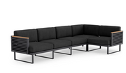 Monterey 5 Seater Sectional Outdoor Sofas New Age Loft Charcoal Aluminum 