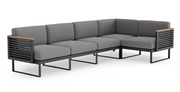 Monterey 5 Seater Sectional Outdoor Sofas New Age Cast Slate Aluminum 