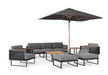 Monterey 8 Piece Chat Set with wide Sofa and Umbrella Outdoor Sofas New Age   
