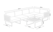 Monterey 5 Seater Sectional with Coffee Table Outdoor Sofas New Age   