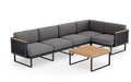 Monterey 5 Seater Sectional with Coffee Table Outdoor Sofas New Age Cast Slate Aluminum 