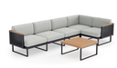 Monterey 5 Seater Sectional with Coffee Table Outdoor Sofas New Age Cast Silver Aluminum 