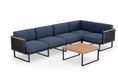 Monterey 5 Seater Sectional with Coffee Table Outdoor Sofas New Age Spectrum Indigo Aluminum 