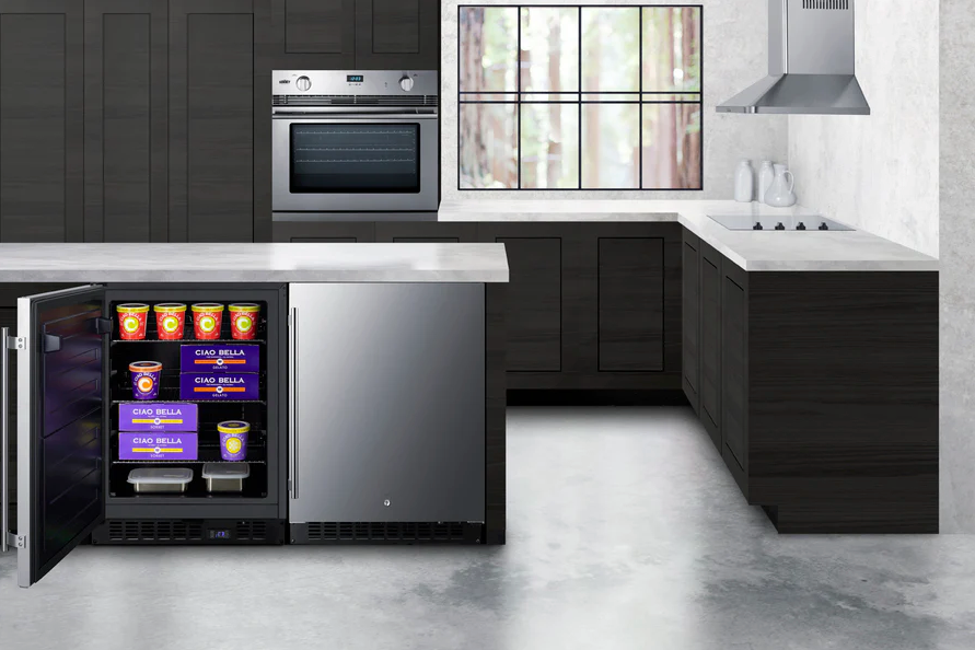 Summit 24" Wide Built-In All-Freezer, ADA Compliant Refrigerators Summit Appliance   