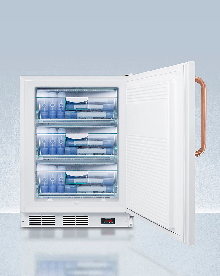 Summit 24" Wide Built-In All-Freezer with Antimicrobial Pure Copper Handle, ADA Compliant Refrigerators Summit Appliance   