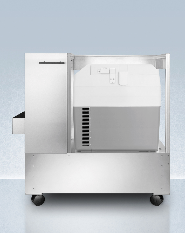 Summit Stainless Steel Cart with Portable Refrigerator/Freezer Refrigerators Summit Appliance   