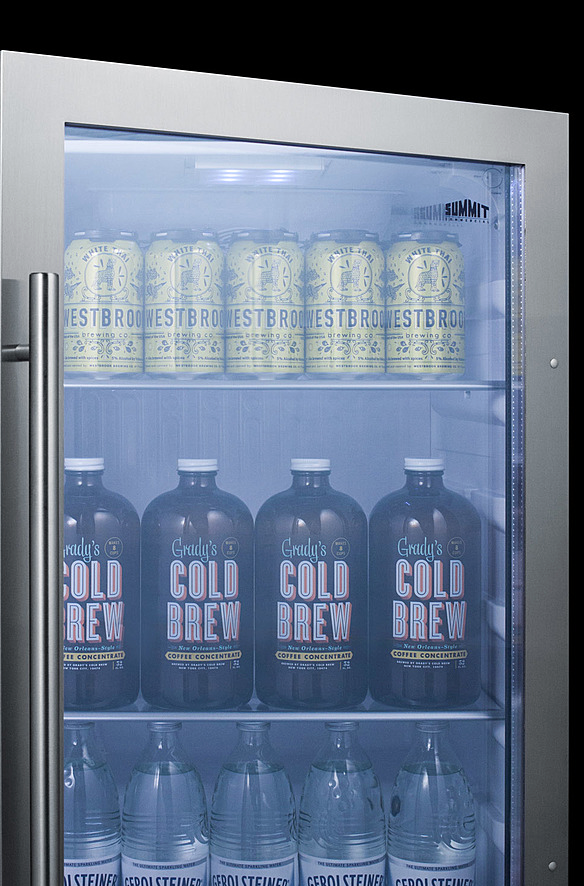 Summit Shallow Depth Indoor/Outdoor Beverage Cooler Refrigerator Accessories Summit Appliance   