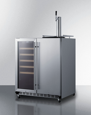 Summit 30" Wide Built-In Indoor/Outdoor Combination Wine Cellar/Kegerator Refrigerator Accessories Summit Appliance   