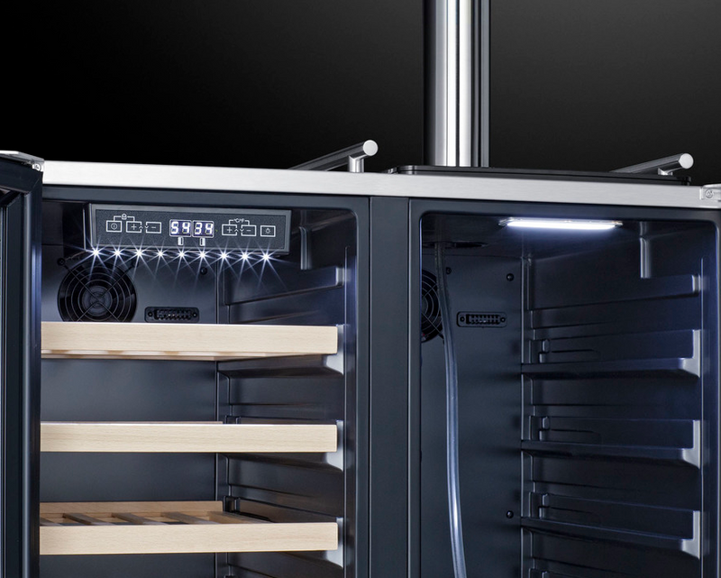 Summit 30" Wide Built-In Indoor/Outdoor Combination Wine Cellar/Kegerator Refrigerator Accessories Summit Appliance   