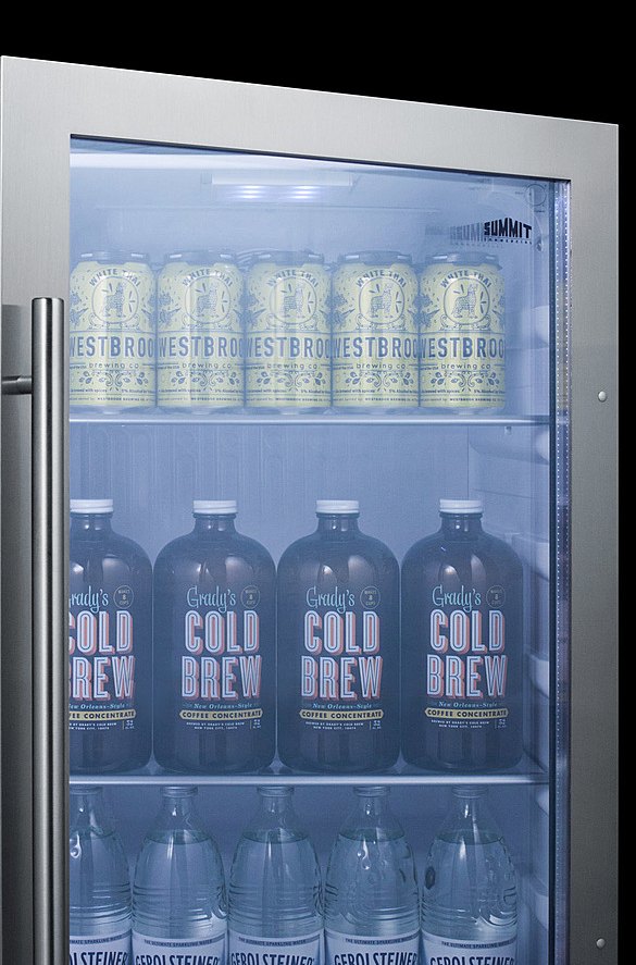 Summit Shallow Depth Indoor/Outdoor Beverage Cooler Refrigerator Accessories Summit Appliance   