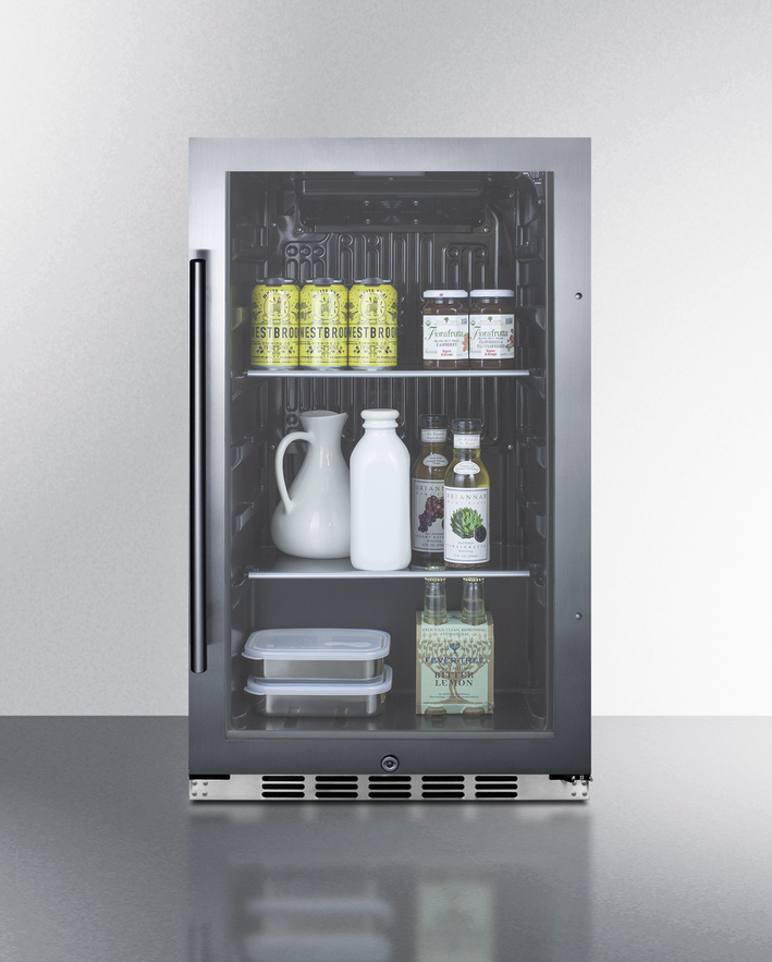 Summit Shallow Depth Indoor/Outdoor Beverage Cooler Refrigerator Accessories Summit Appliance   
