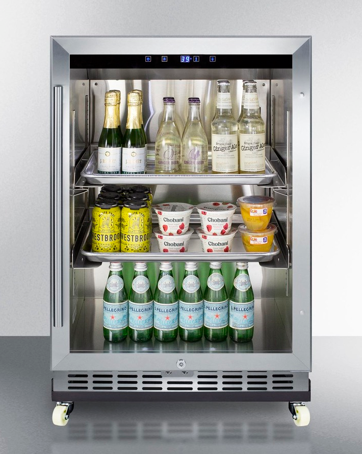 Summit 24" Wide Outdoor Mini Reach-In Beverage Center with Dolly Refrigerator Accessories Summit Appliance   