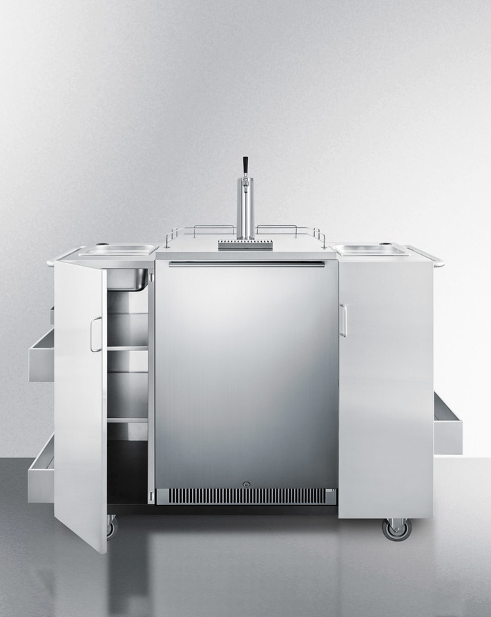 Summit Outdoor Cart with Beer Dispenser Refrigerator Accessories Summit Appliance   