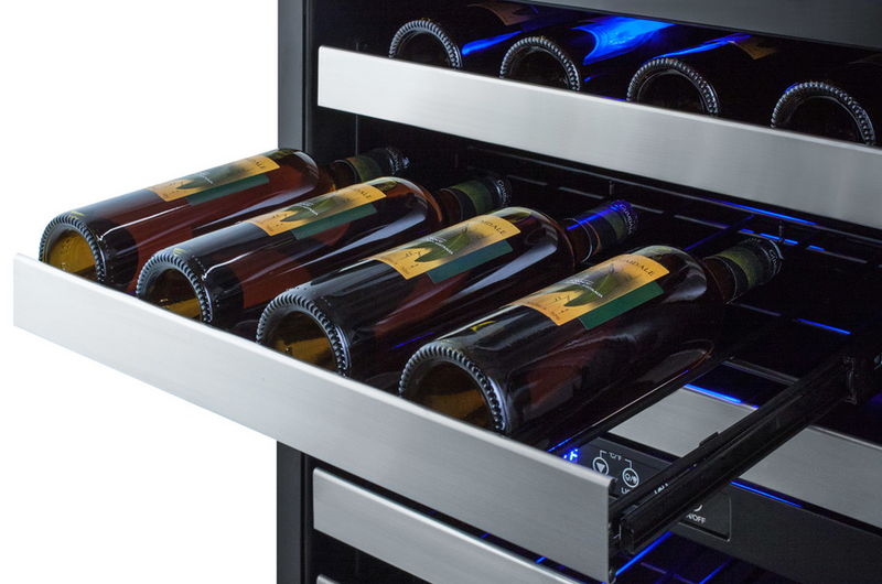 Summit 24" Wide Combination Dual-Zone Wine Cellar and 2-Drawer Refrigerator-Freezer (Panels Not Included) Refrigerator Accessories Summit Appliance   