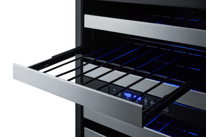 Summit 24" Wide Combination Dual-Zone Wine Cellar and 2-Drawer Refrigerator-Freezer (Panels Not Included) Refrigerator Accessories Summit Appliance   