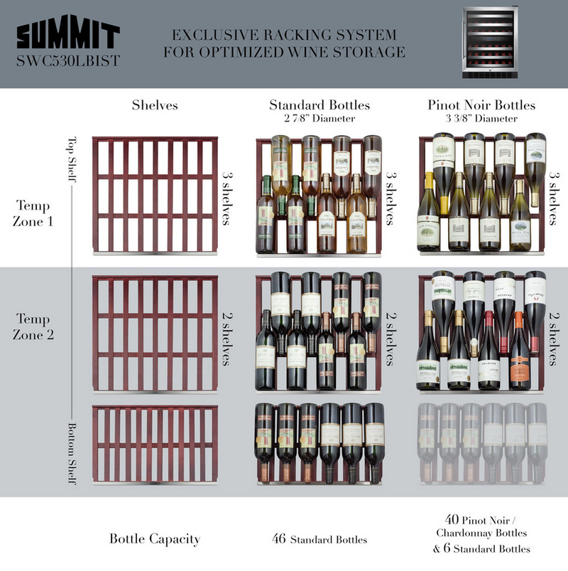 Summit 24" Wide Built-In Wine Cellar Refrigerator Accessories Summit Appliance   