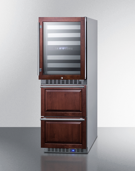 Summit 24" Wide Combination Dual-Zone Wine Cellar and 2-Drawer All-Refrigerator (Panels Not Included) Refrigerator Accessories Summit Appliance   