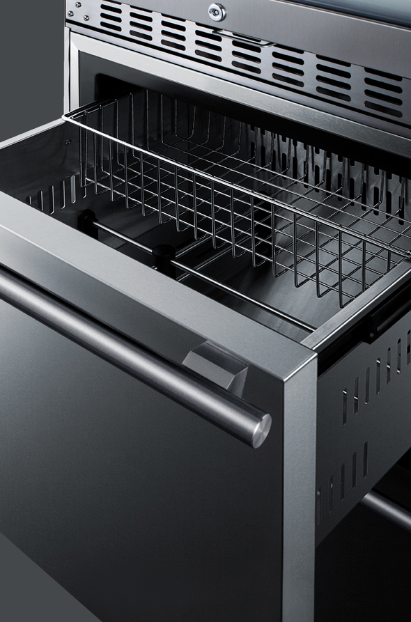 Summit 24" Wide Combination Dual-Zone Wine Cellar and 2-Drawer All-Freezer Refrigerator Accessories Summit Appliance   