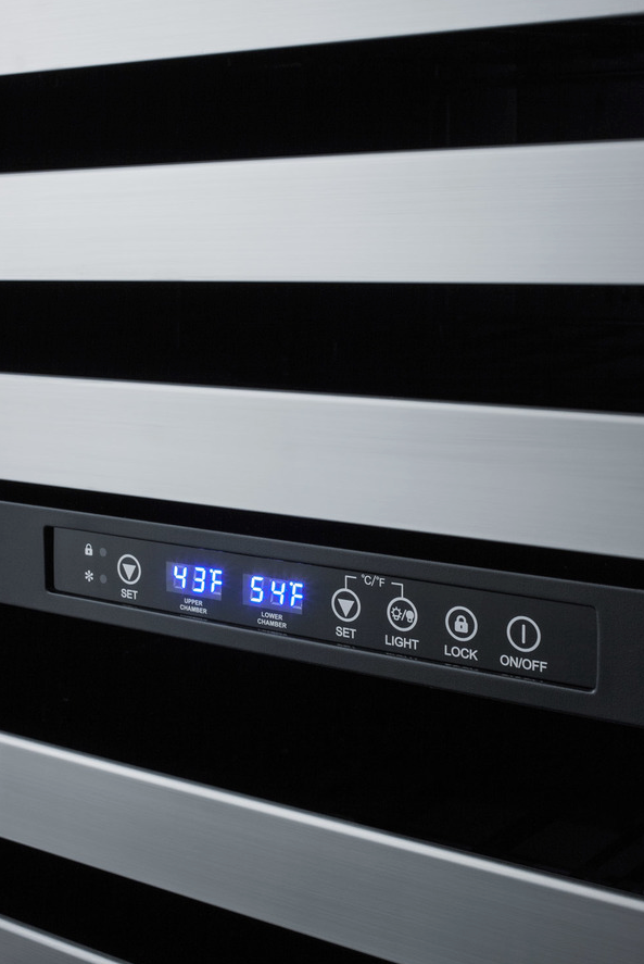 Summit 24" Wide Combination Dual-Zone Wine Cellar and 2-Drawer All-Freezer Refrigerator Accessories Summit Appliance   