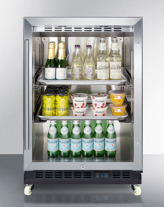 Summit 24" Wide Built-In Mini Reach-In Beverage Center with Dolly Refrigerator Accessories Summit Appliance   