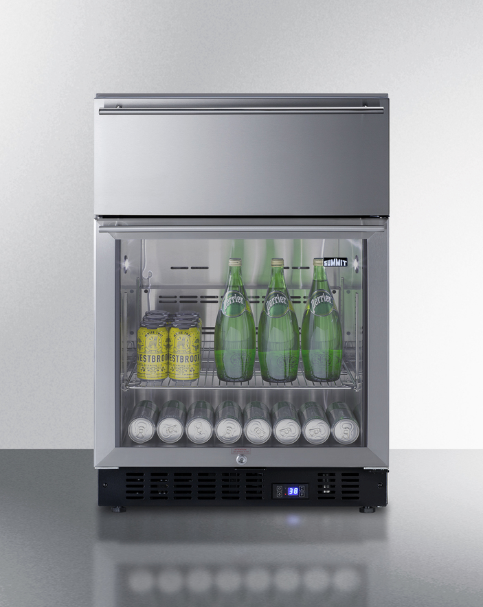 Summit 24" Wide Built-In Commercial Beverage Refrigerator With Top Drawer Refrigerator Accessories Summit Appliance   