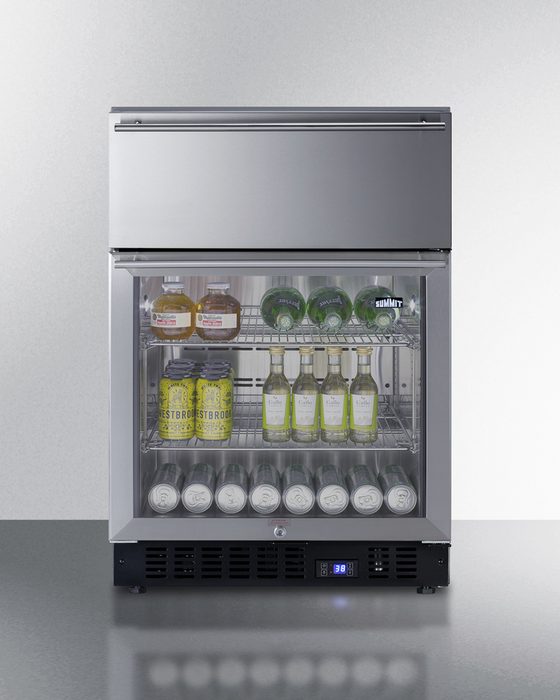 Summit 24" Wide Built-In Commercial Beverage Refrigerator With Top Drawer Refrigerator Accessories Summit Appliance   