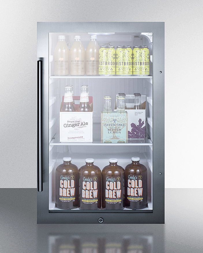 Summit Shallow Depth Indoor/Outdoor Beverage Cooler Refrigerator Accessories Summit Appliance   