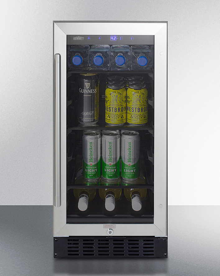 Summit 15" Wide Built-In Beverage Center, ADA Compliant Refrigerator Accessories Summit Appliance   