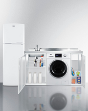 Summit 83" Wide All-In-One Kitchenette with Washer/Dryer Combo Refrigerator Accessories Summit Appliance   