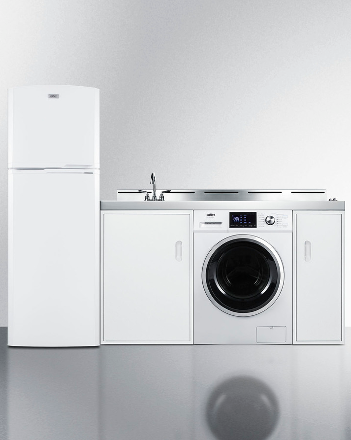 Summit 83" Wide All-In-One Kitchenette with Washer/Dryer Combo Refrigerator Accessories Summit Appliance   