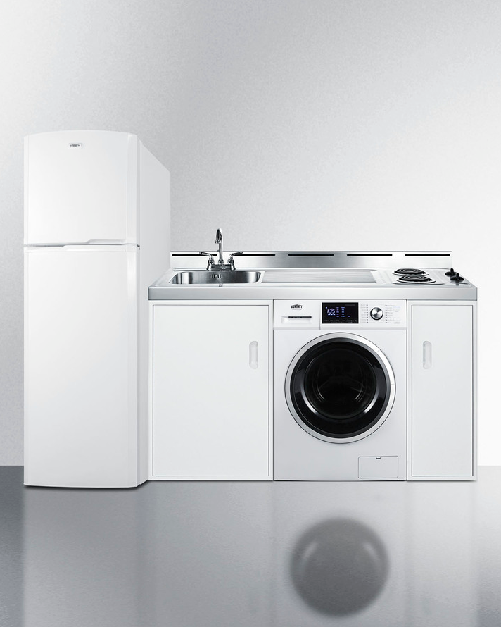 Summit 83" Wide All-In-One Kitchenette with Washer/Dryer Combo Refrigerator Accessories Summit Appliance   
