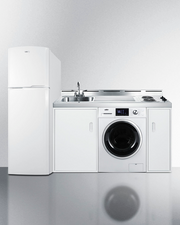 Summit 83" Wide All-In-One Kitchenette with Washer/Dryer Combo Refrigerator Accessories Summit Appliance   