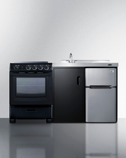 Summit 63" Wide All-in-One Kitchenette with Electric Range Refrigerator Accessories Summit Appliance   