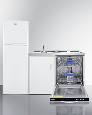 Summit 71" Wide All-In-One Kitchenette with Dishwasher Refrigerator Accessories Summit Appliance   