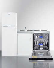 Summit 71" Wide All-In-One Kitchenette with Dishwasher Refrigerator Accessories Summit Appliance   